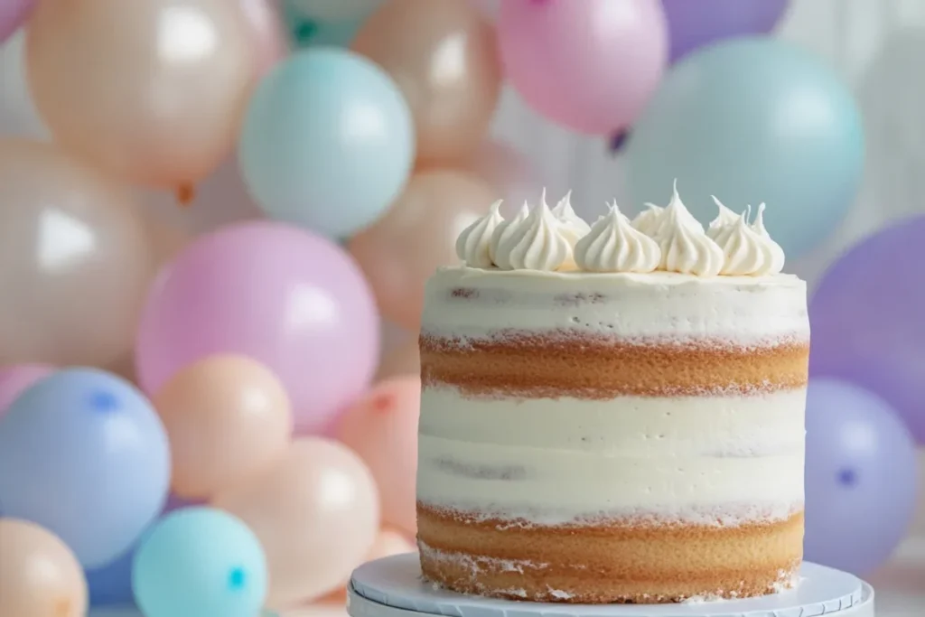 Gender reveal cake celebration