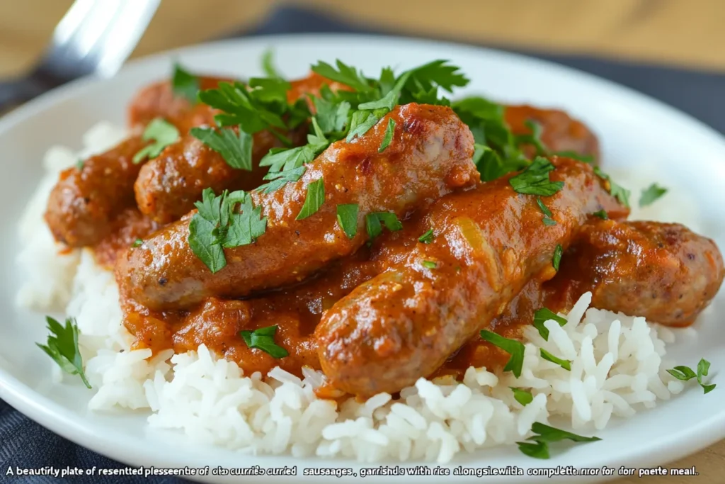 Curried sausages dish