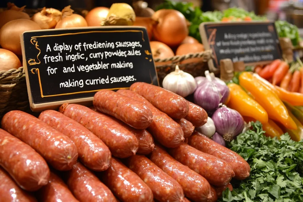 Ingredients for curried sausages