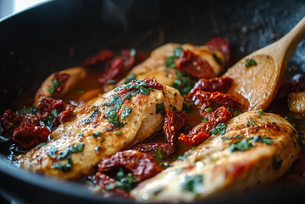 Cooking Process of Marry Me Chicken Pasta