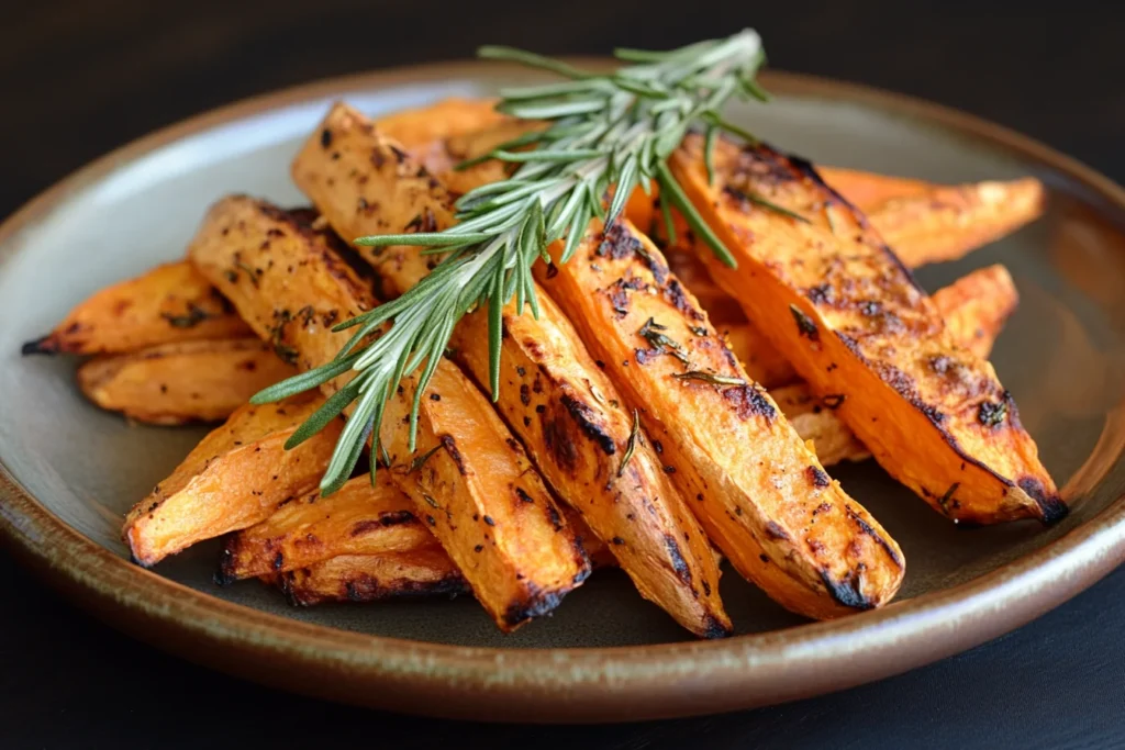 Sweet potato fries with herbs