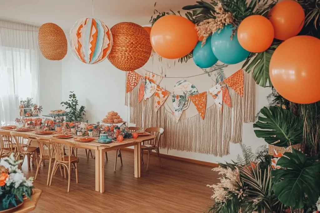 DIY decorations for a gender reveal party