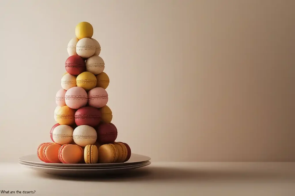 Assorted macarons as common desserts