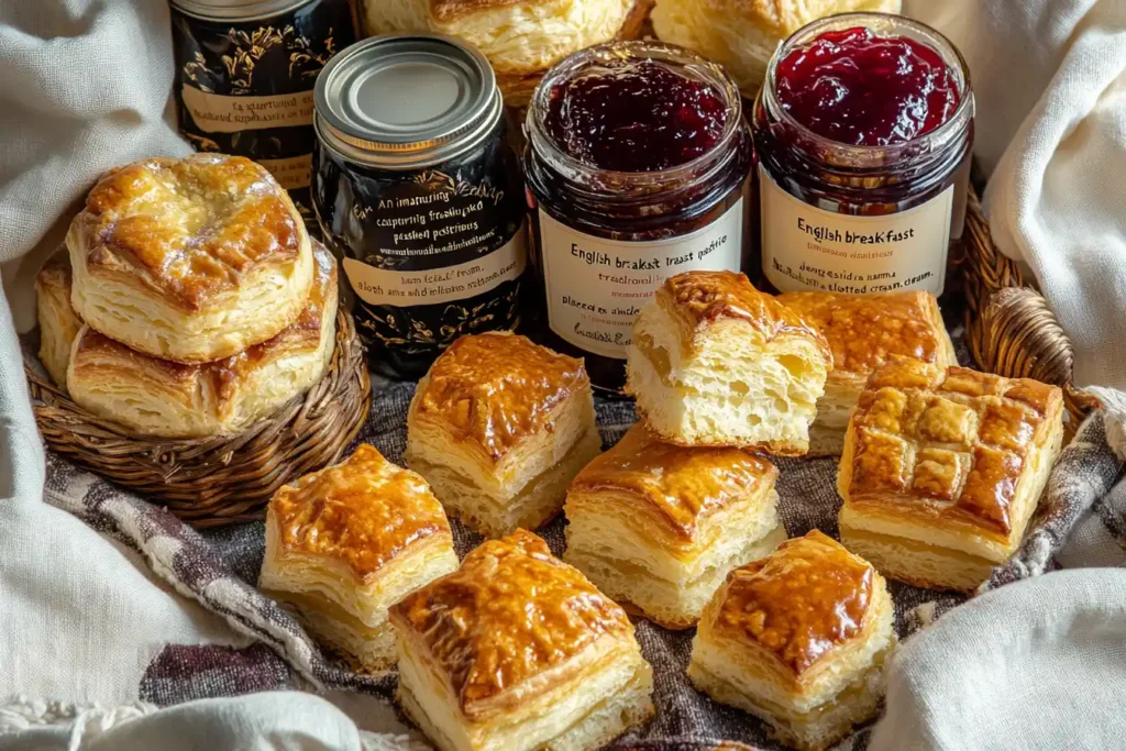 "English breakfast pastries assortment"