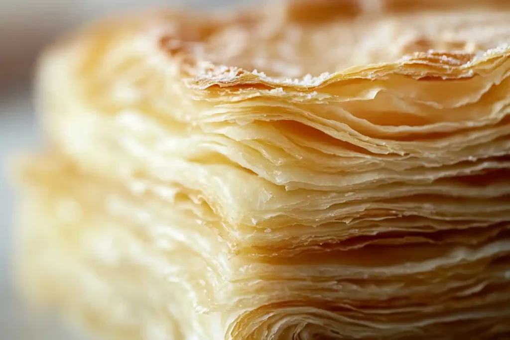 Flaky pastry with golden layers