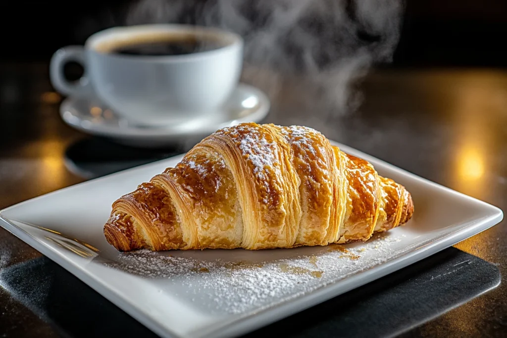 Croissant with coffee