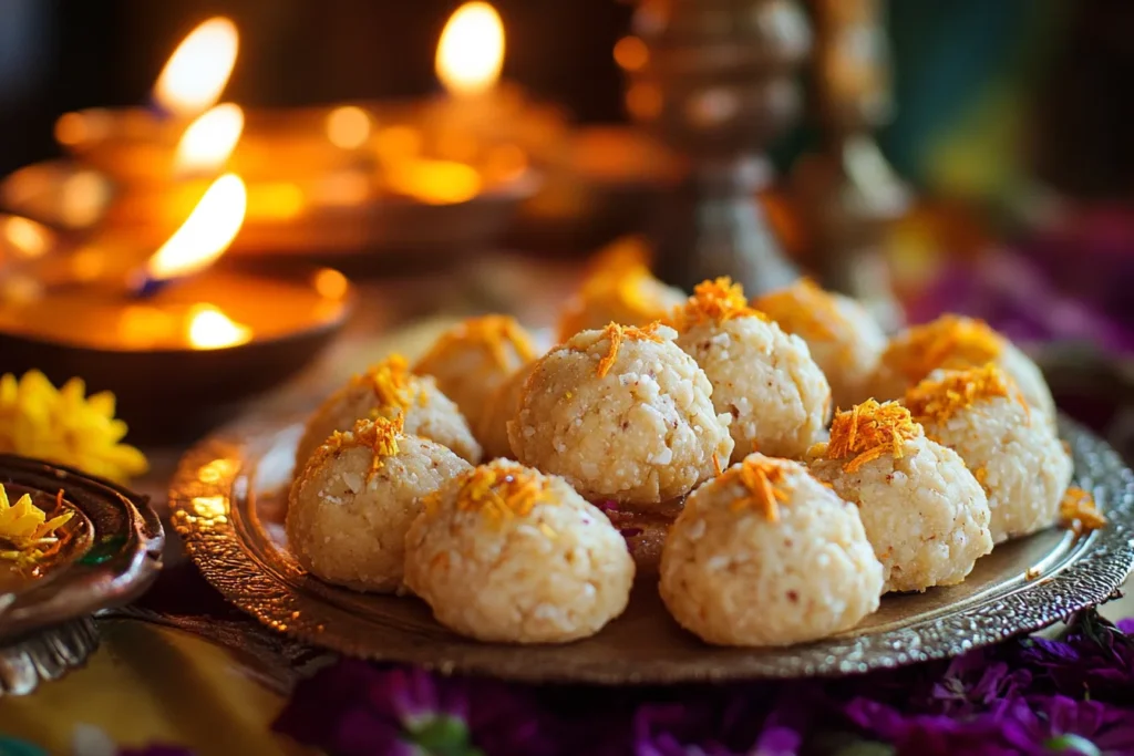 Laddoos with Diwali Decorations	