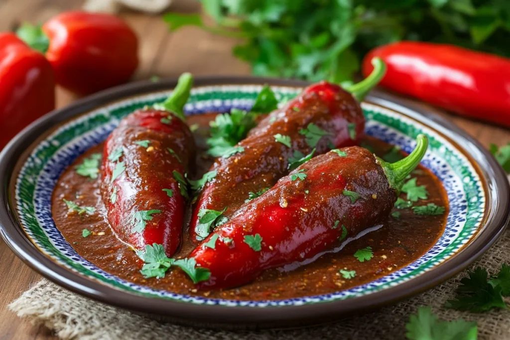 Traditional dishes with guajillo peppers	