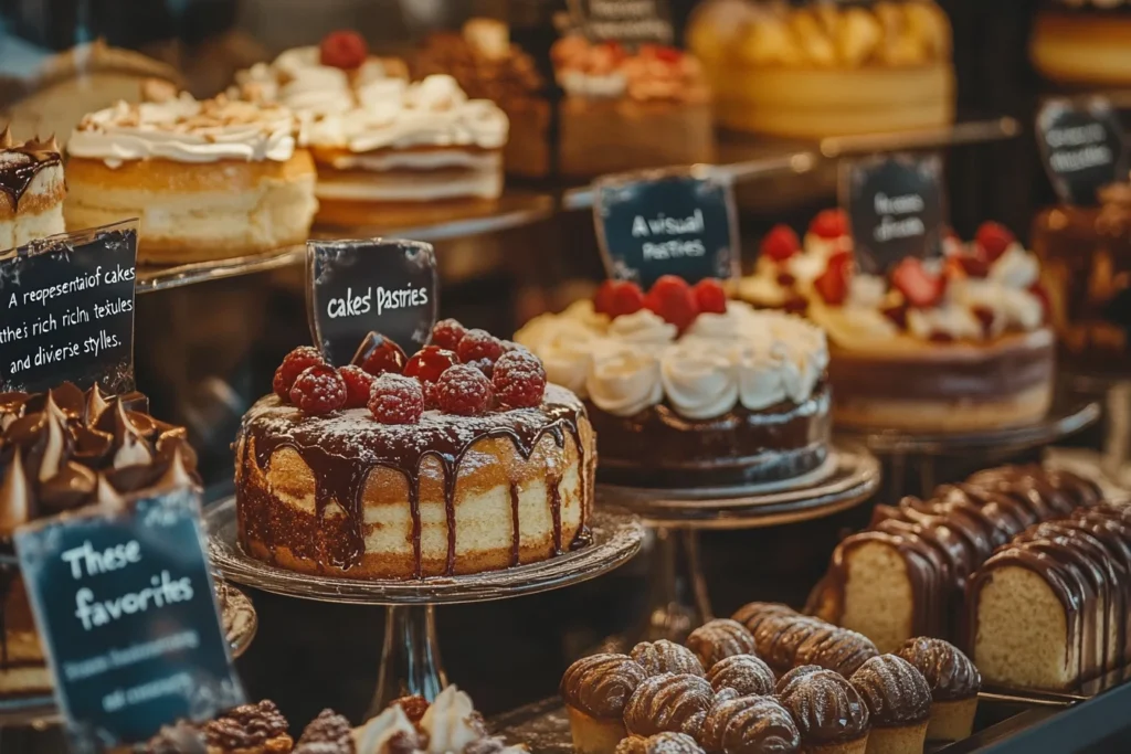 "Cakes and pastries close-up"