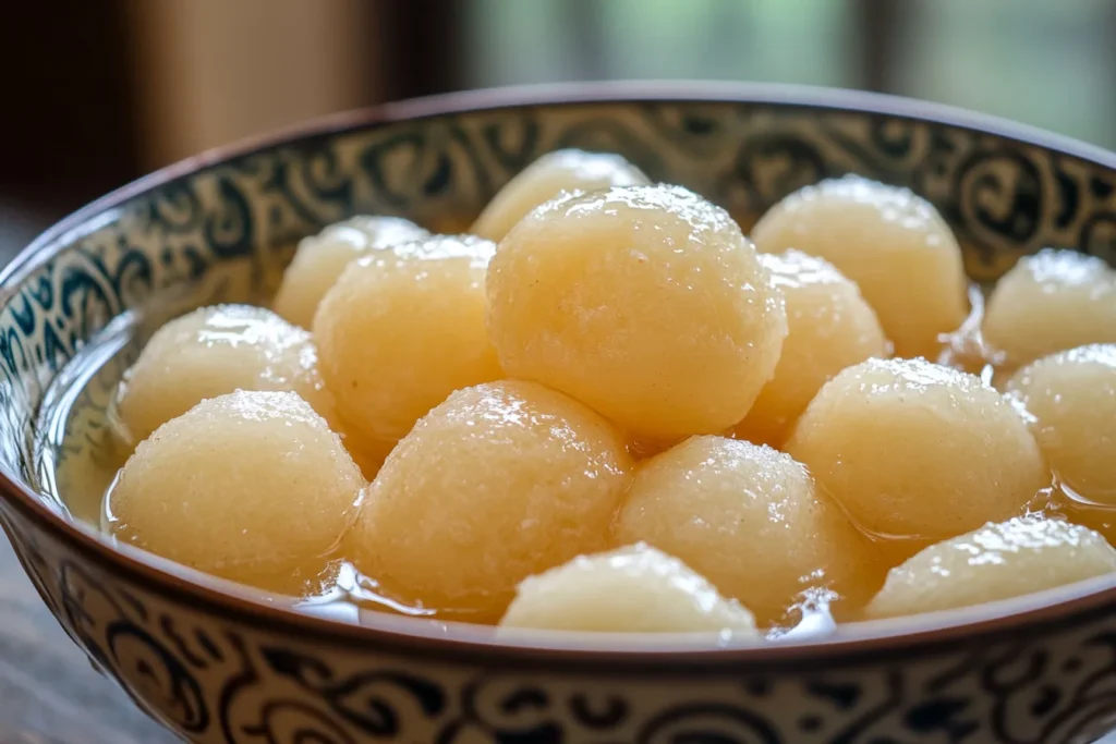 Traditional rasgulla in syrup