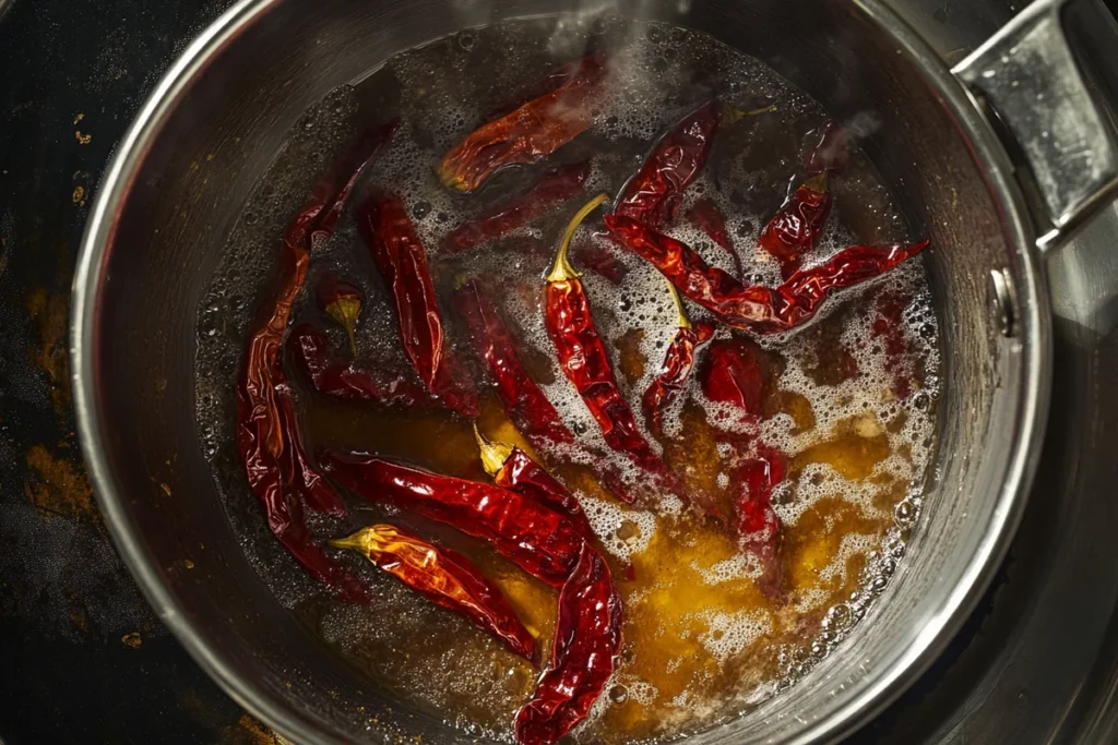 Rehydrating Guajillo Chiles	