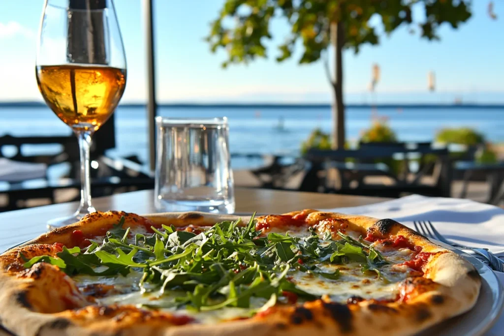 "Rocket salad used as a pizza topping"	