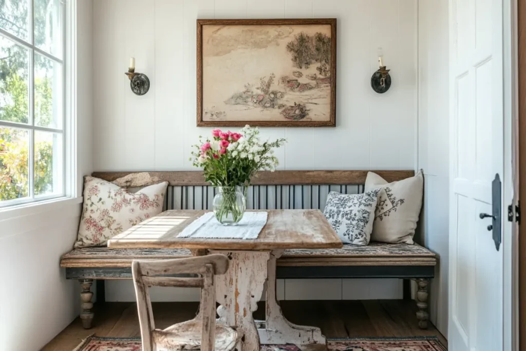 Decorated breakfast nook space